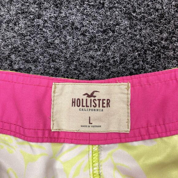 Hollister Board Shorts Men Green Y2K Colorful Drawstring Swim Shorts Size Large - Picture 6 of 7